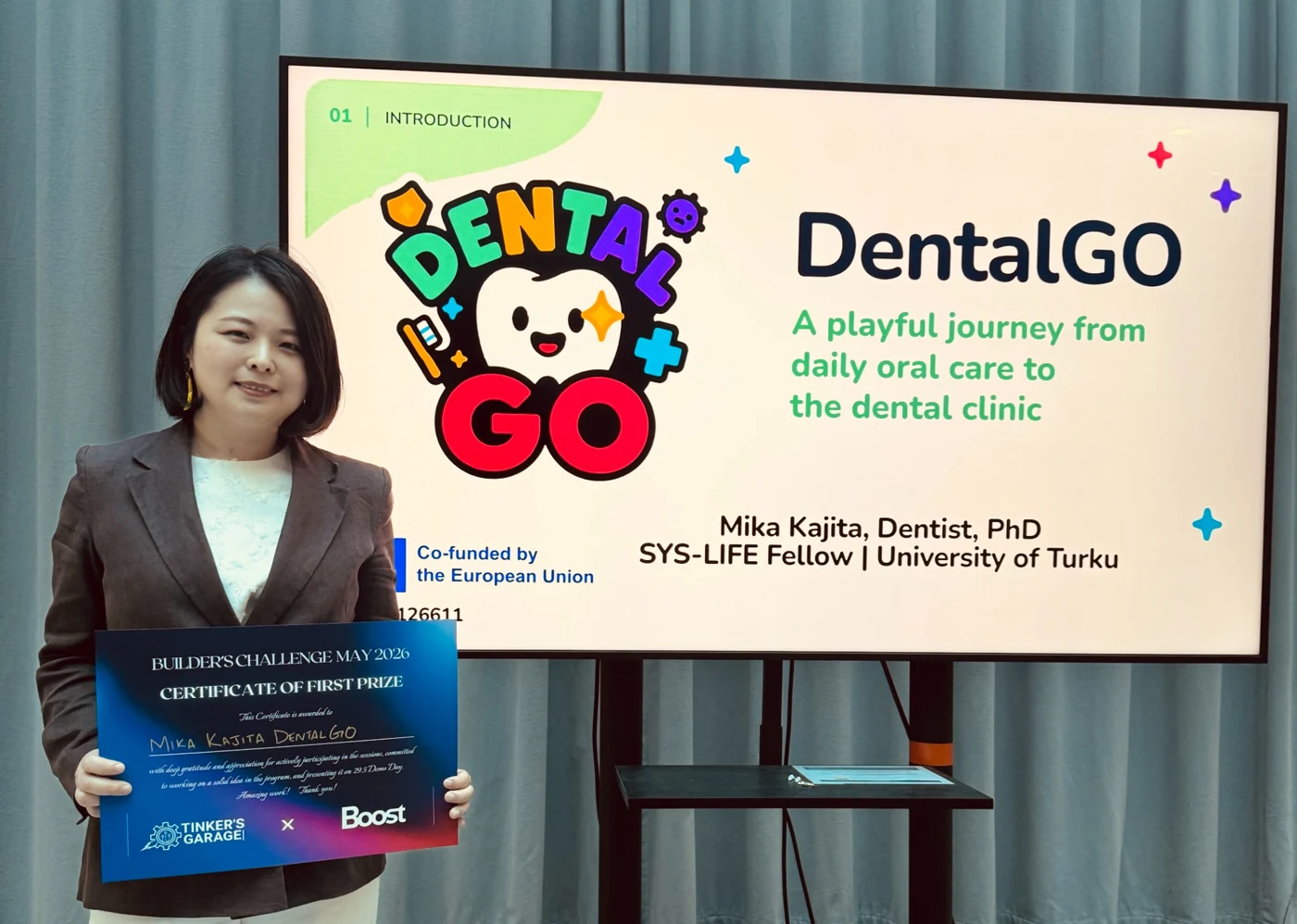 2026年Builder’s ChallengeでDentalGOを発表する梶田美香